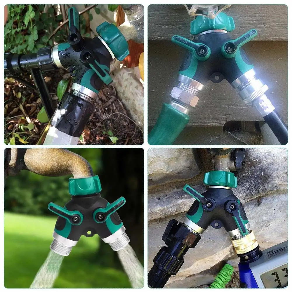 Разветвитель для садового шланга 2 сторонний Y образный адаптер с 3 резиновыми