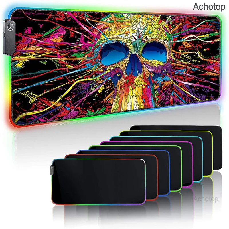 

RGB Psychedelic Art Mouse pad LED Backlight Computer Notebook Office RGB desk mat Graffiti Keyboard gaming accessories mousepad