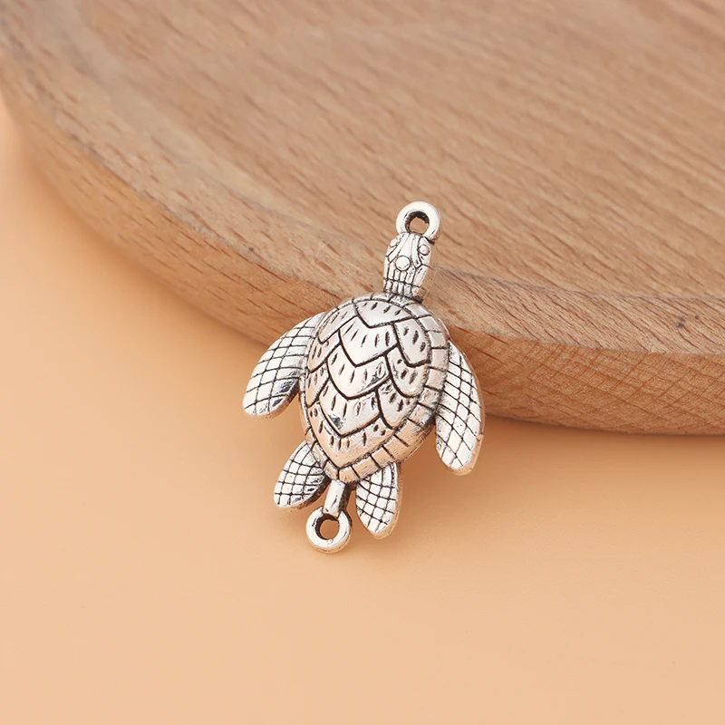 

10pcs/Lot Tibetan Silver Turtle Tortoise Connectors Charms Pendants for DIY Bracelet Necklace Jewelry Making Finding Accessories