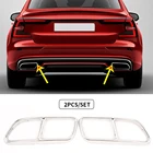 Накладка на заднюю выхлопную трубу автомобиля, наконечники глушителя, наклейка, рамка для Volvo V60 2014, 2015, 2016, 2017, 2018, 2019, автомобильные аксессуары