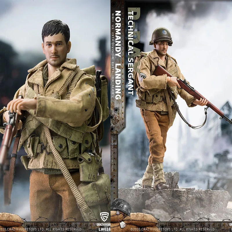 

Crazy Figure 1/12 LW018 WWII USA 29th Division Technical Sergant Model 6" Full Action Figure Model