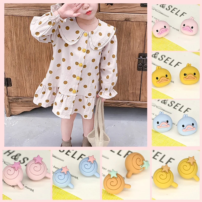 10 шт. Детские пуговицы заколки для одежды сшитые пластиковые значки женская