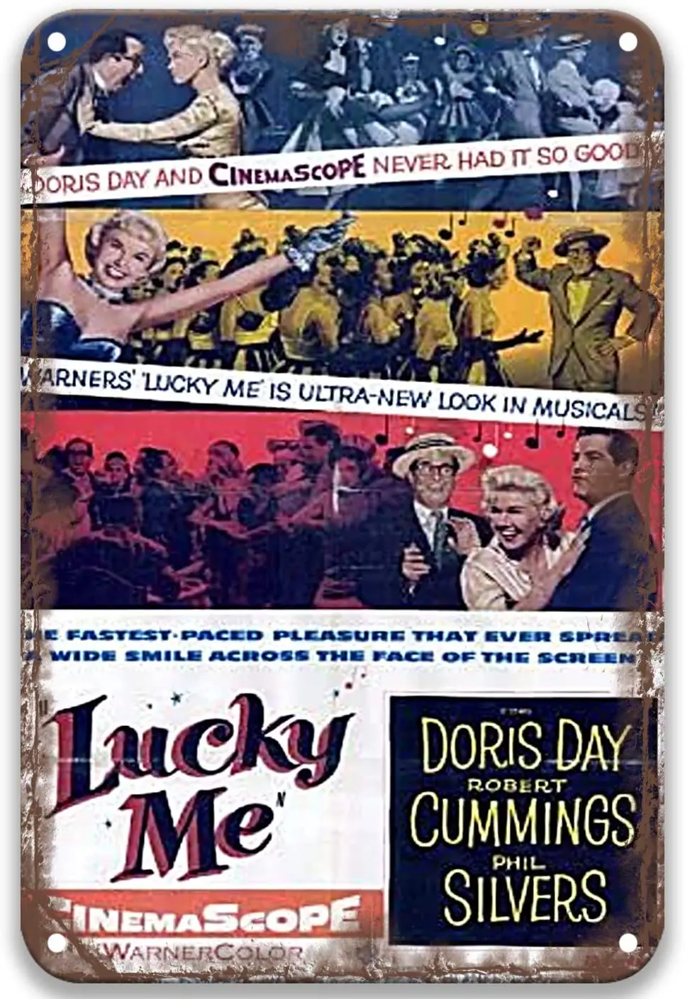 

TGDB Lucky Me (1954) Tin Signs Vintage Movies Poster Art Group for Country Home Decor Farmhouse Home Home Wall Office 8x12