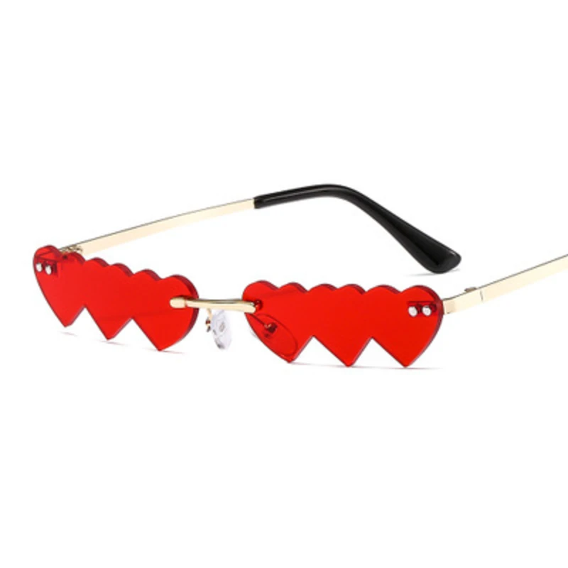 Женские солнцезащитные очки в форме сердца NAUQ роскошные Брендовые металлической