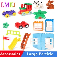 diy big size building blocks accessories parts cpmpatible with window doors tree slide idea toys for children kids gifts
