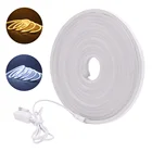5 в постоянного тока USB светодиодная неоновая световая вывеска полоса с переключателем ВКЛ.ВЫКЛ. 120 светодисветодиодный sm гибкая лента 2835 SMD силиконовая трубка водонепроницаемый Шнур белый теплый