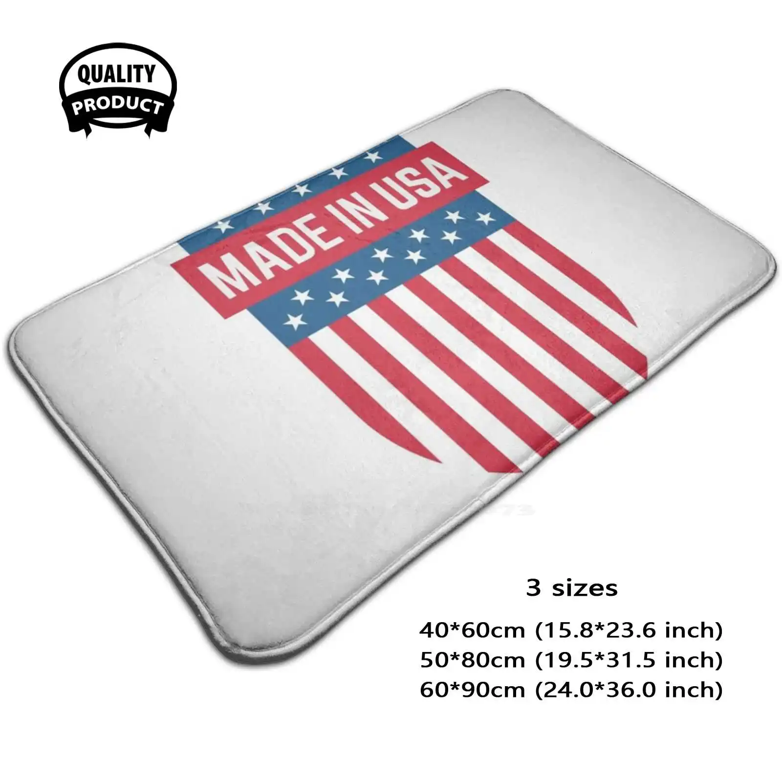 3D мягкий нескользящий коврик с американским флагом Сделано в США для ног