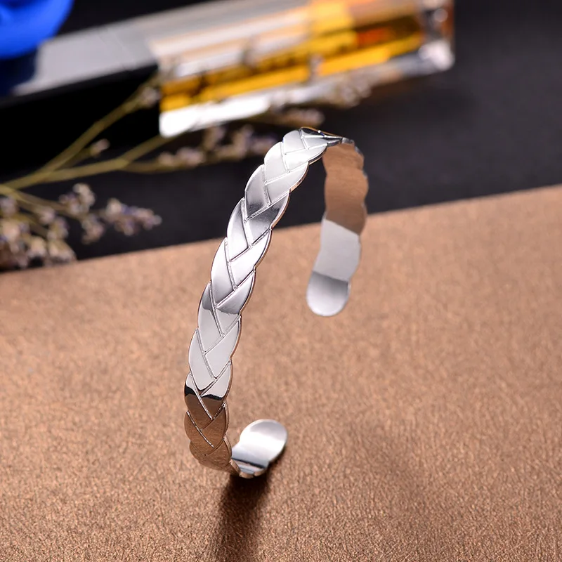 Корейская мода открытый металлический-медный c-веревочный браслет розовое