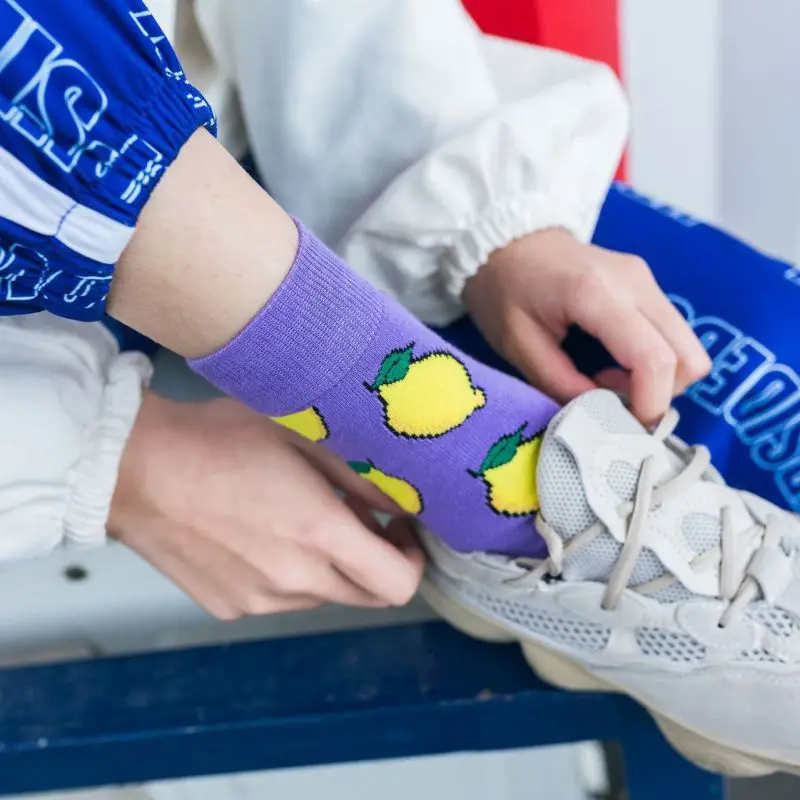 

Cartoon Unisex Food Print Socks Personality Women Cotton Long Socks Halloween Party Socks 2020