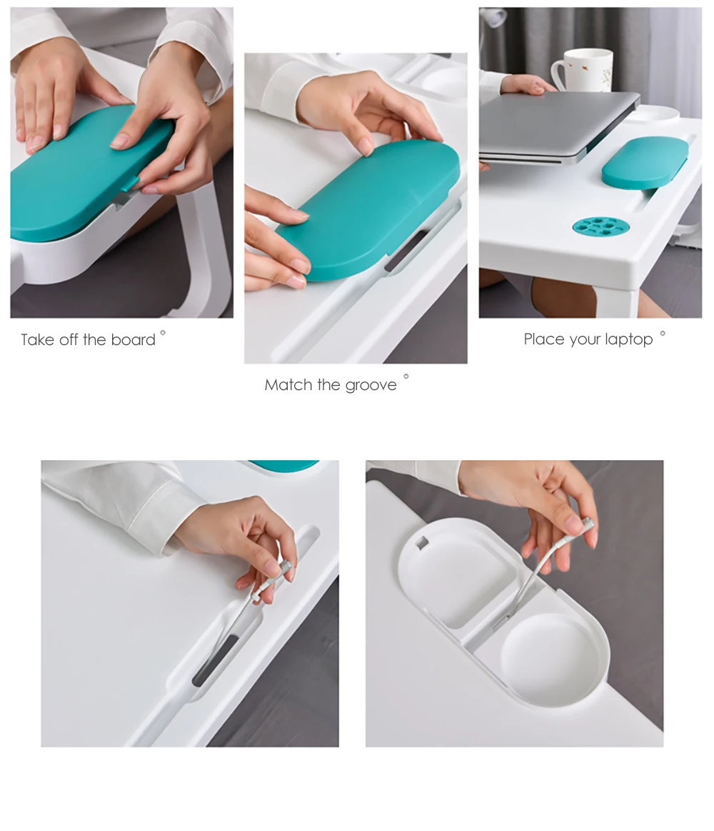 Складной стол для ноутбука Пластик кровать лоток Многофункциональный
