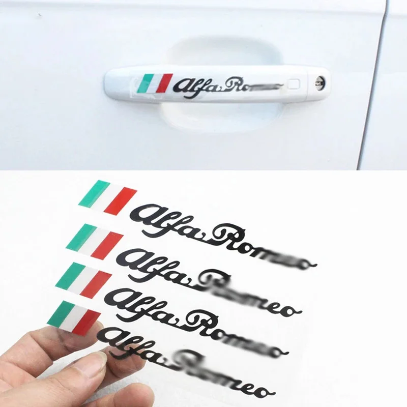 

4Pcs Car Door Handle Garland Door Handle Stickers for Alfa Romeo 147 159 Giulietta 156 Car Exterior Accessories