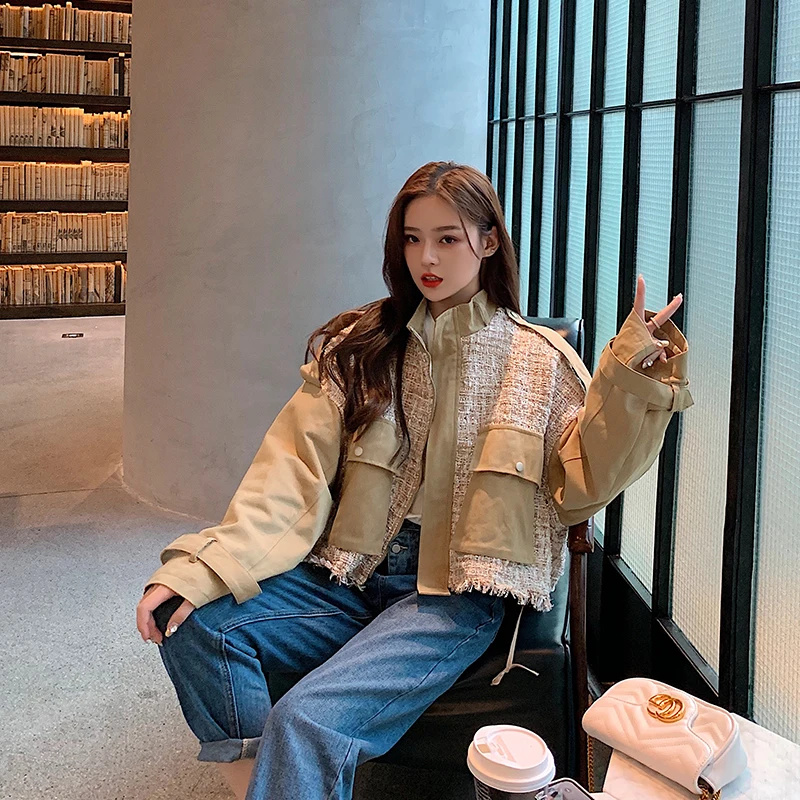 4XL Женская жира сестра! Сладкий карманная строчка Свободная кофта с длинными