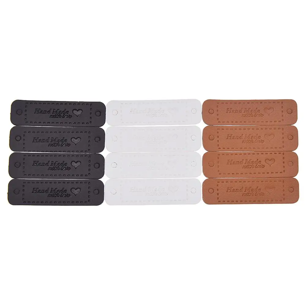 Кожаные ярлыки для одежды ручной работы 12 шт./лот подарочной сумки багажа кожаные