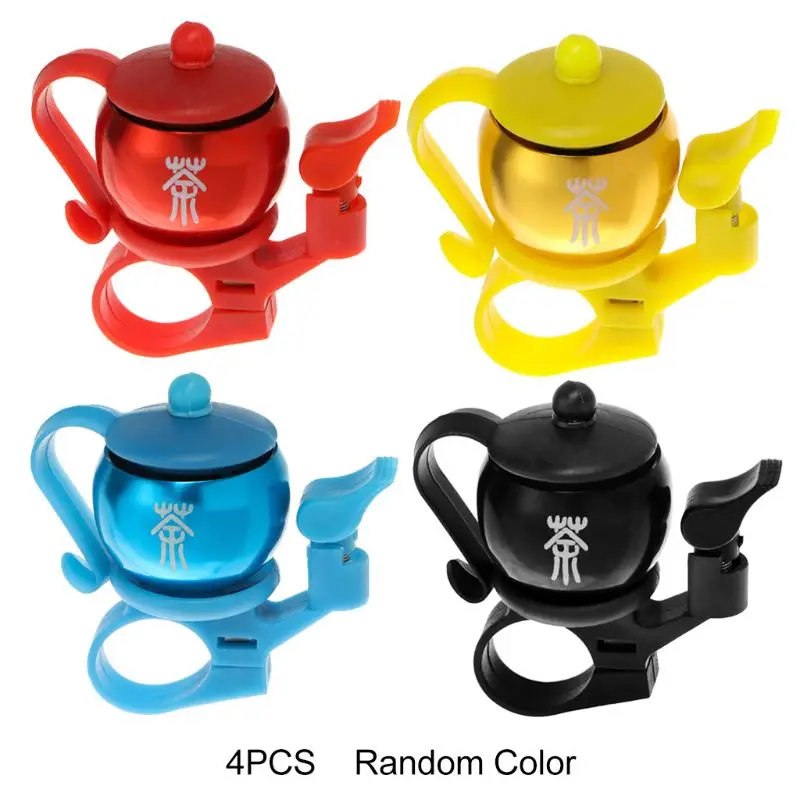 

4 шт. велосипедный звонок в форме чайника из алюминиевого сплава велосипедный руль сигнализация велосипедный гудок