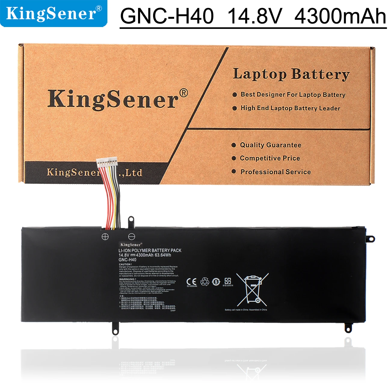 Аккумулятор KingSener для ноутбука GIGABYTE GNC-H40 14,8 в, 4300 мАч, Втч, бесплатная гарантия 2 года