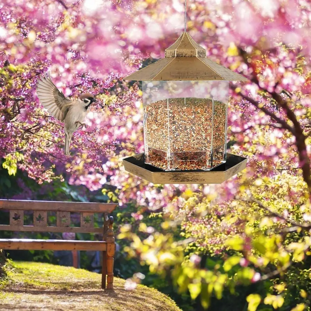 Bird Feeder Plastic Hanging Lantern Outdoor Garden Wild Seed Food Container for Birds Feeding |