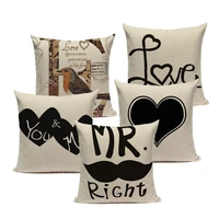 love linen pillow cover letter valentine day decor office chair bed car cushion cover home decorative pillow case custom cushio