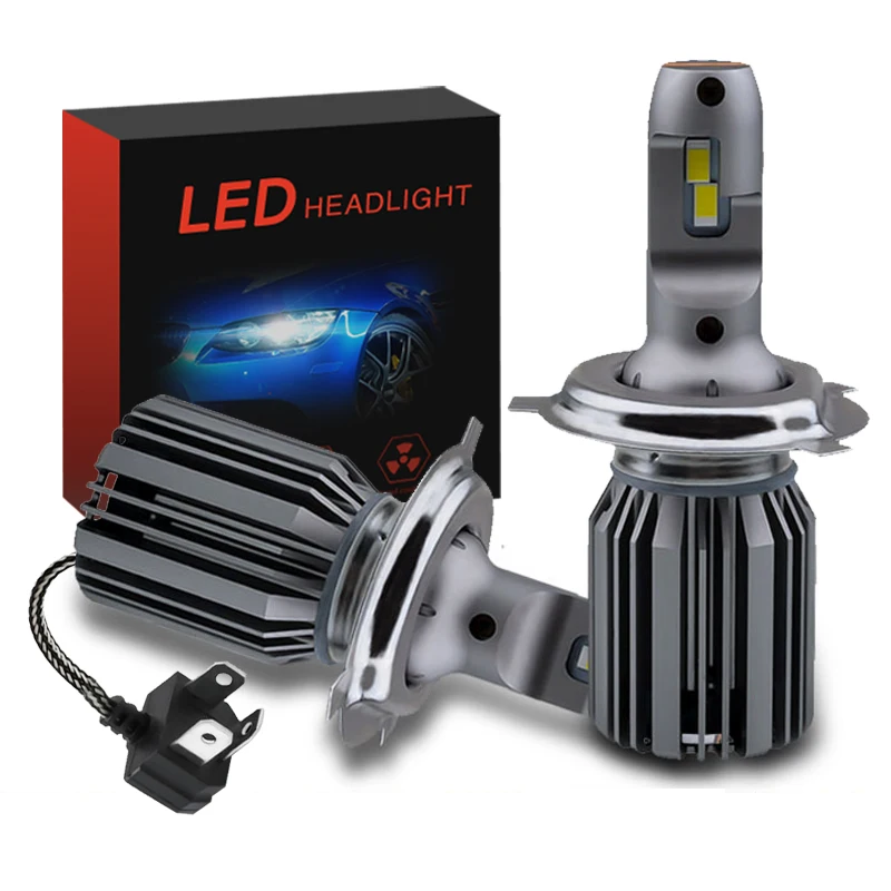 2X H4 H7 светодиодный автомобилей головной светильник лампы LED флип чипы 12V H1 H8 H9 H11 9005