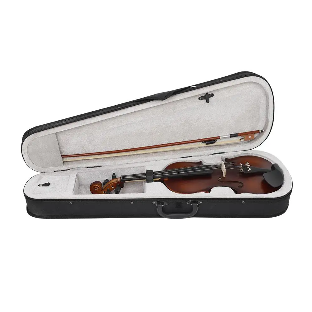 

Av-590 Violin 4/4 Professional Violin Retro Style Matte Ebony Accessory with Oxford Cloth Foam Piano Case for Beginner Students