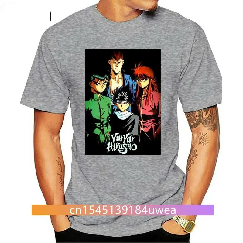 

New 2021 Yu Yu Hakusho Retro Anime Cartoon Mens Black T Shirt Size S to 3XL