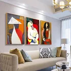 Абстрактная Современная Картина на холсте Пикассо, Декор для дома, плакаты и принты, Безрамная картина на стену для дома, дизайн