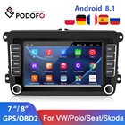 Автомагнитола Podofo, мультимедийный плеер 2 din на Android 8,1 для VWVolkswagenGolfPoloTiguanPassatb7b6SEATleonSkodaOctavia