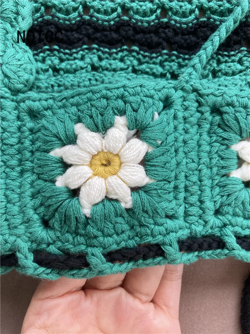 

HOT Customized Women Camis Holiday Handmade Crochet Daisy Camisole Ladies Flower Tops Dropshipping