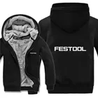 Новая зимняя толстовка с логотипом Festool, Мужская модная высококачественная повседневная флисовая толстовка с шерстяной подкладкой, Мужское пальто с капюшоном