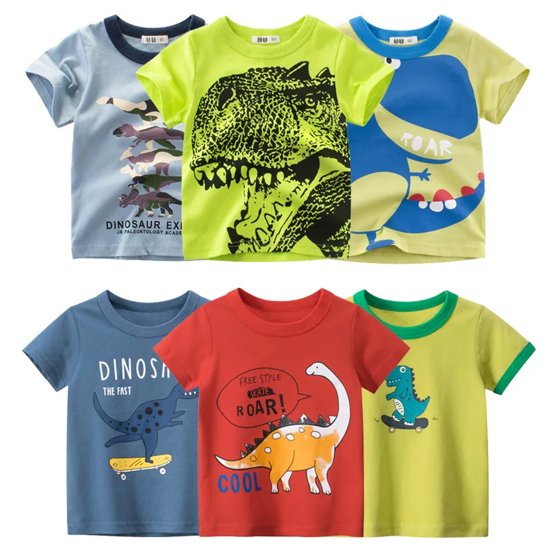 Летняя футболка для мальчиков хлопковая с короткими рукавами и круглым вырезом