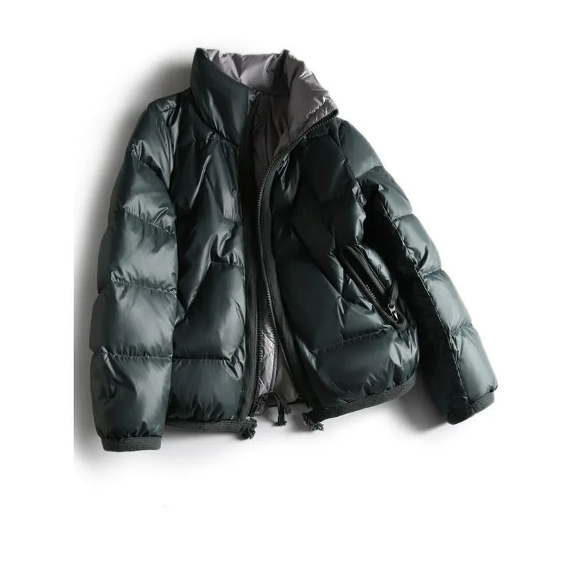 Women Korean Style Cotton-padded Jacket Women 2021 Shiny Down Padded Jacket Loose Stand-up Collar Thick Casual Jacket Parkas OL