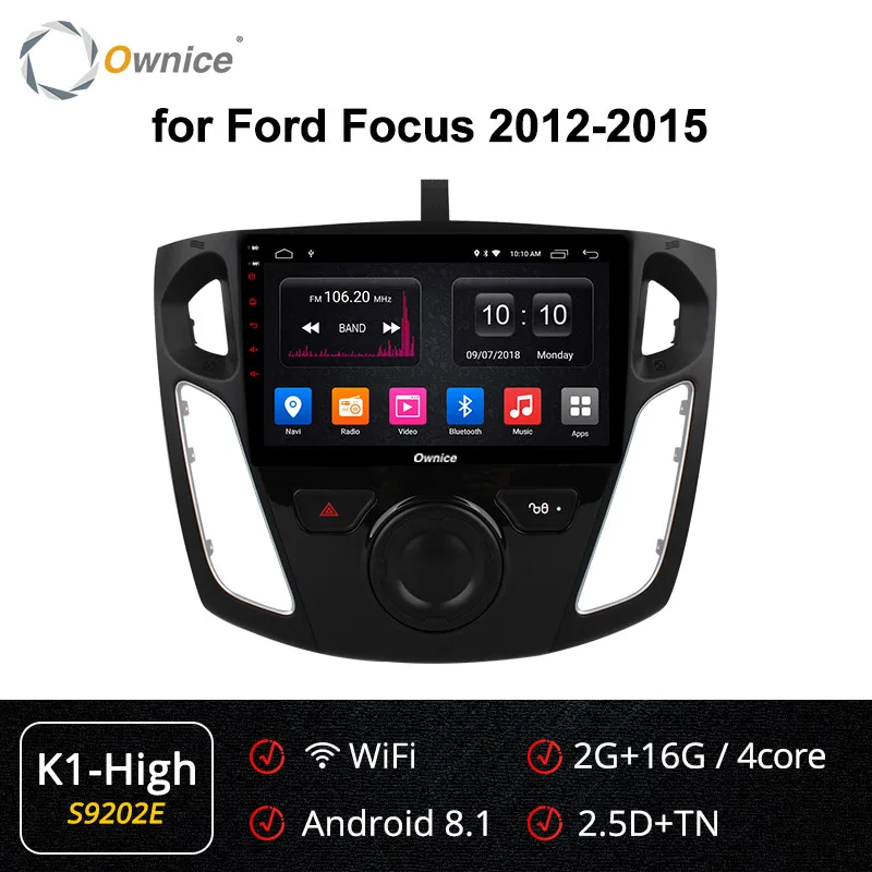 Ownice, Восьмиядерный, Android 9,0, автомобильный Радио плеер, gps, Navi, для Ford Focus 3, 2012, 2013,,, k3, k5, k6, 4G, DSP, 360, панорама, оптическая - Цвет: S9202 K1-High