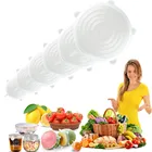 6 шт Силиконовые растягивающиеся многоразовые крышки прочные расширяемые крышки для хранения пищевых продуктов свежие контейнеры крышки для пищевых продуктов чаши
