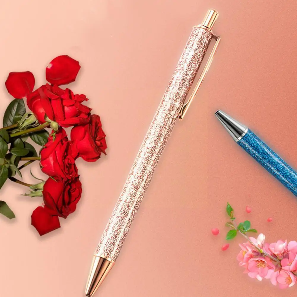 

1.0mm Writing Pen Signature Ball Pens Glitter Metal Pens Office For School Pearl Ballpen Student Ballpoint Supplies Station W9T5