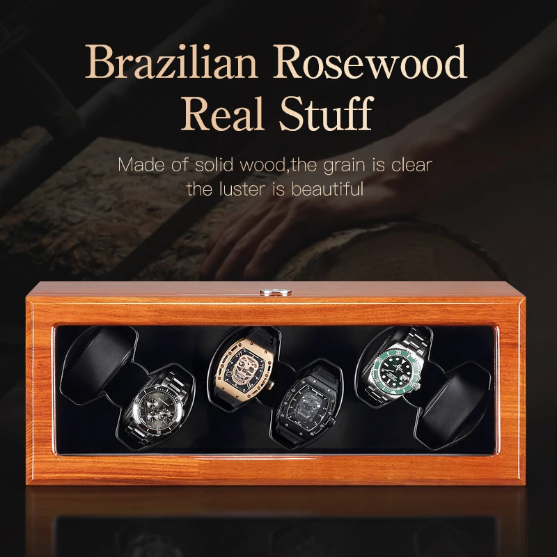 Автоматическое устройство для намотки часов с 6 слотами и деревянной коробкой