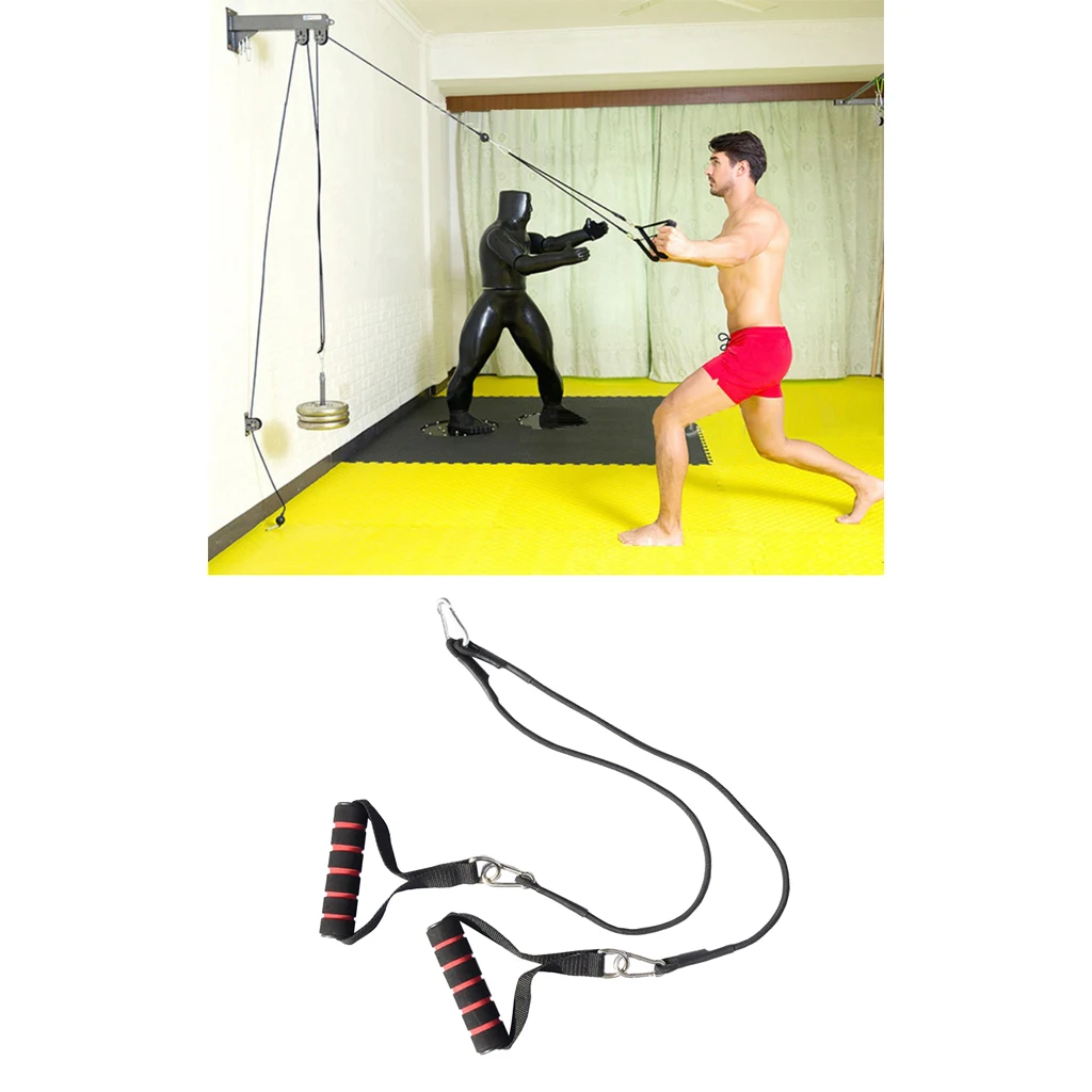 

Pulley Cable Machine Attachment DIY Build Fittings Handle Strap 2.5m Pull Rope