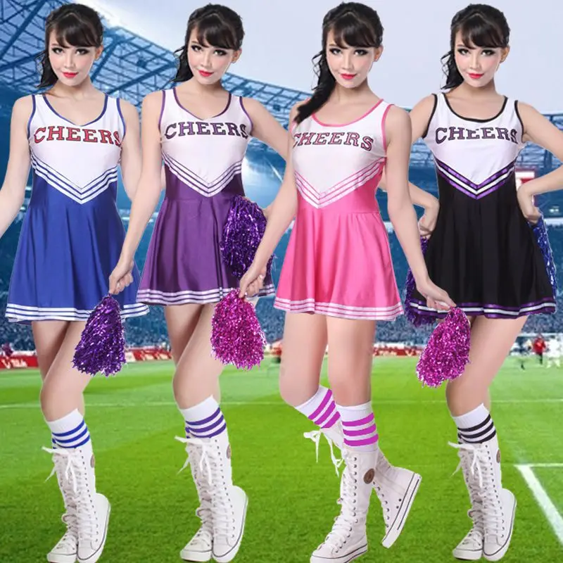 

2019 Sexy Girl School Cheerleader Fancy Dress Stage Performance Outfit Uniform High School Musical Costume Suit