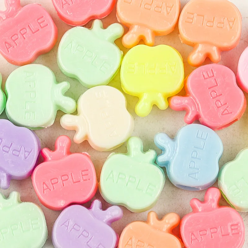 

50pcs Apple/star/candy Mix Colors Acrylic Perforation Plastic Beads for DIY Jewelry Making Earring Necklace Bracelet Accessories