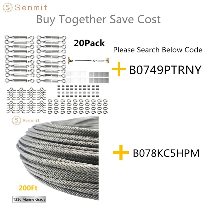 

Protector Sleeves with Stemball Swage Hex Head Threaded Stud Tension End Fitting Terminal Combination Pack