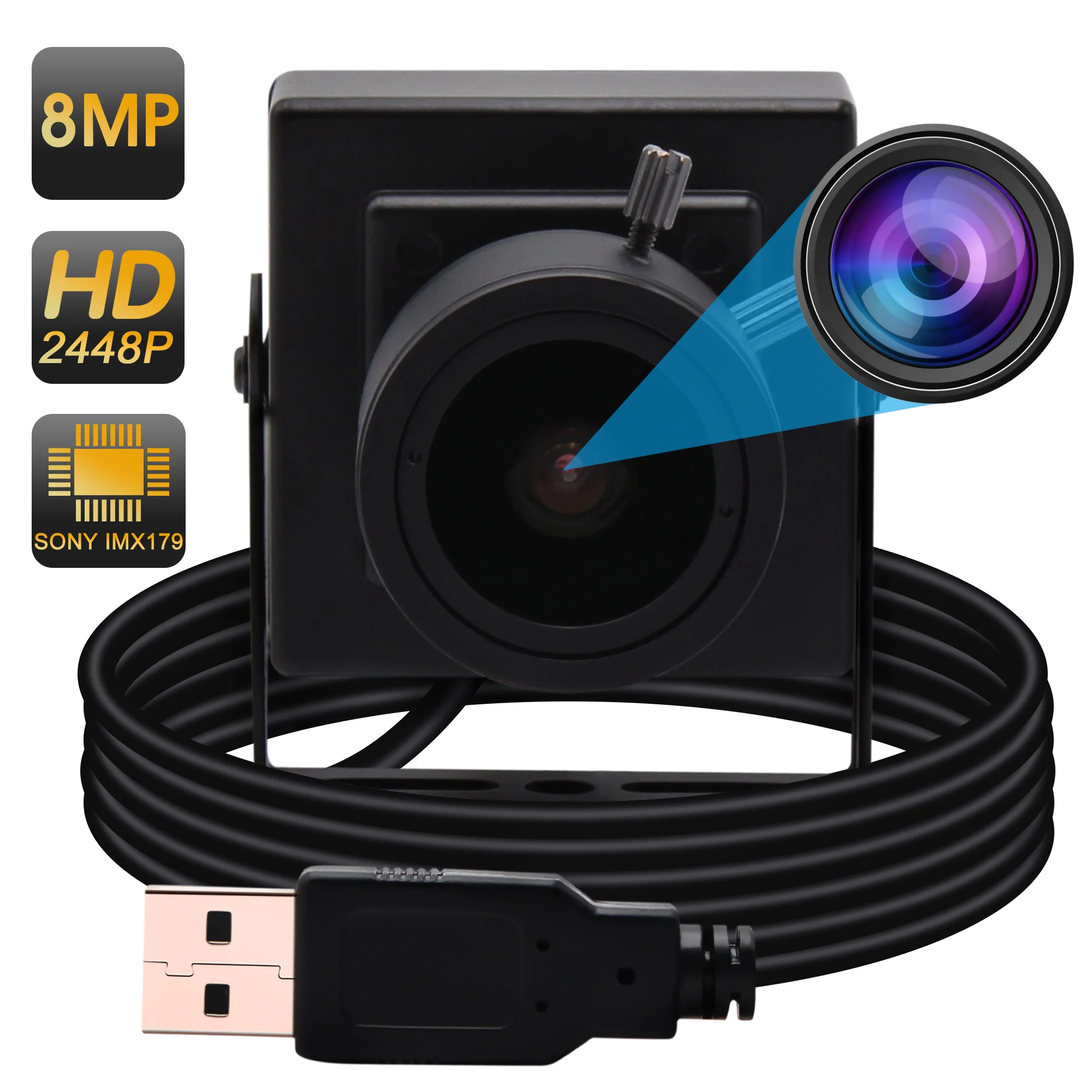 

Новая USB веб-камера высокого разрешения 8 Мп Мини HD Android/Linux/Windows 2,8-12 мм объектив с вариофокальным ручным зумом промышленная камера USB