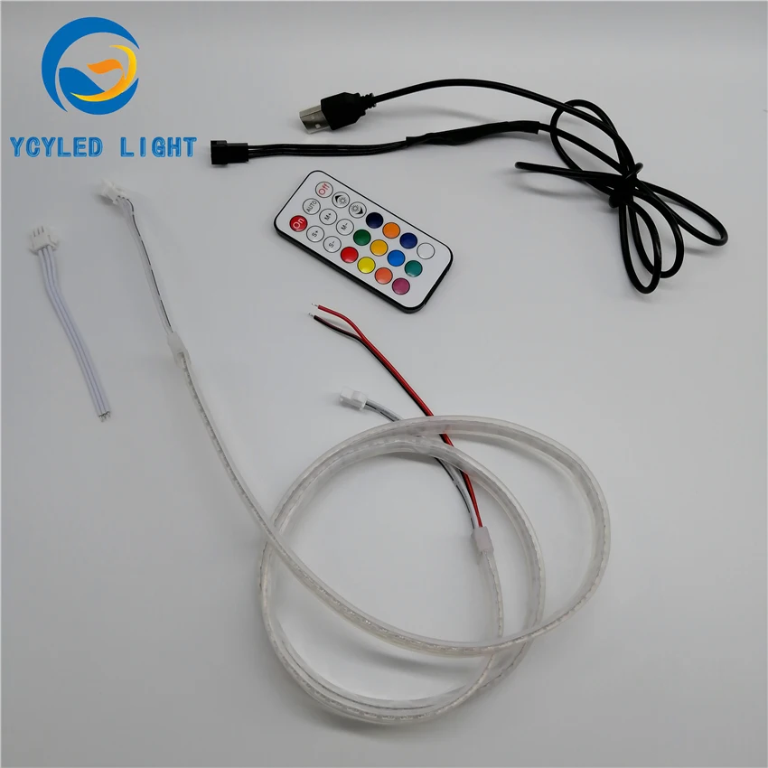 1 м 5 в usb ws2812b 144 светодиодов цифровой программируемый адресуемый 5050smd rgb Светодиодные полосы света ws2812 Светодиодная лента с радиочастотным пультом дистанционного управления
