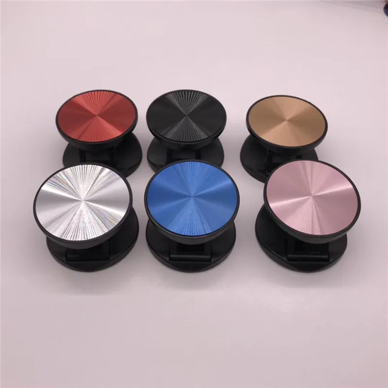 20pcs metal plate round pocket mobile phone folding stretch bracket phone holder support free global shipping