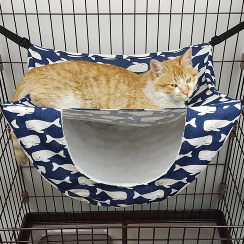 

Hanging Cat Cage Hammock Soft Pet Bed for Kitten Ferret Puppy Rabbit Double Layer Hanging Bed for Indoor Small Animal Cave