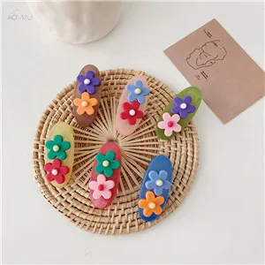 AOMU, Корея, милые, ручной работы, плетеные, смола, Маргаритка, заколки для волос, контрастный цвет, цветок, шпилька для женщин, ювелирные аксессуары