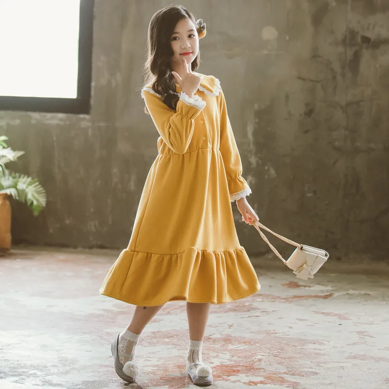 Velvet Christmas Clothes Kids Dresses For Girl Big Girls Winter 2019 Mother And Daughter Clothing Teenage Dress | Детская одежда и