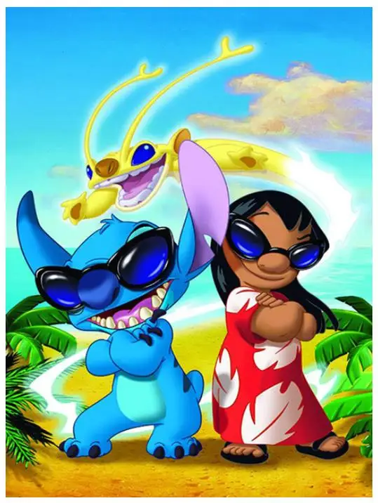 Аниме Алмазная Вышивка картина мультфильм Ститч Мозаика Искусство Наклейка