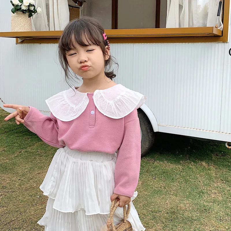 Толстовки для маленьких девочек на весну-осень 2020 однотонные толстовки с большим