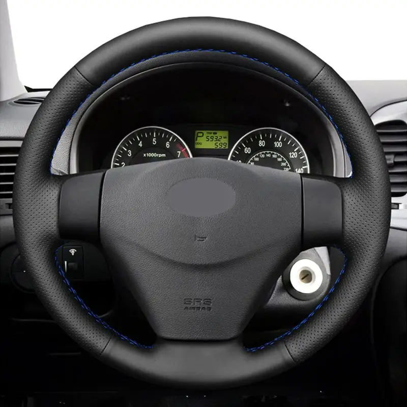 

Black Genuine Leather Hand-stitched Car Steering Wheel Cover For Hyundai Getz (Facelift) 2005-2011 Accent 2006 - 2011