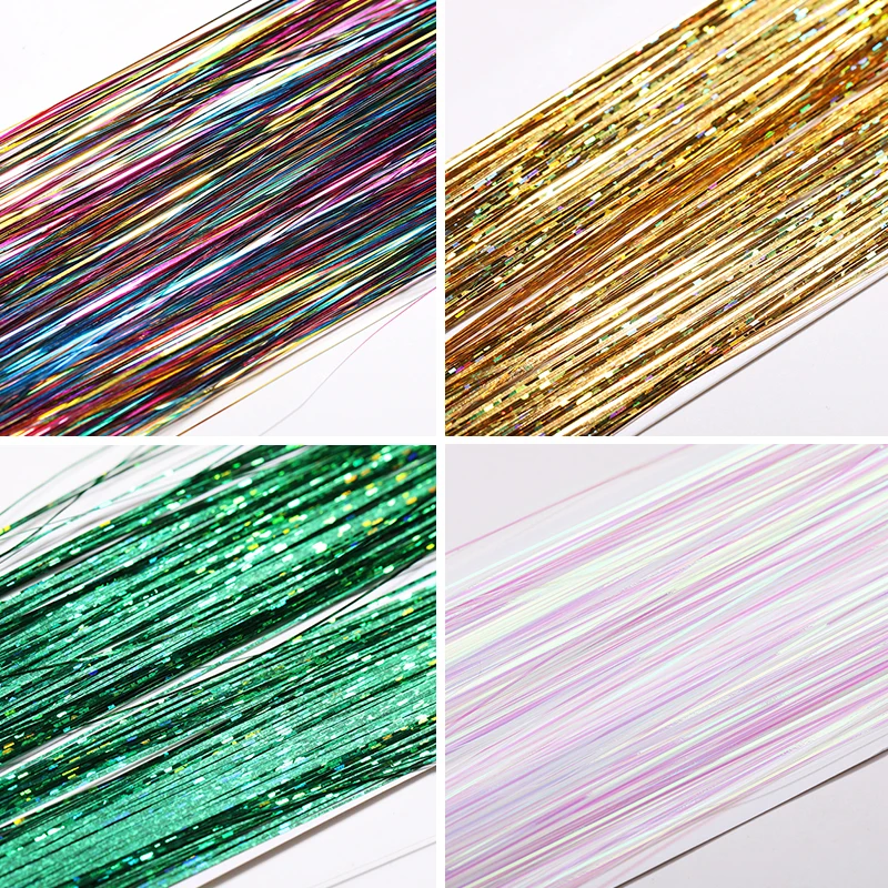 Gracile шелковая нить для ногтей металлические цвета разноцветные эффекты