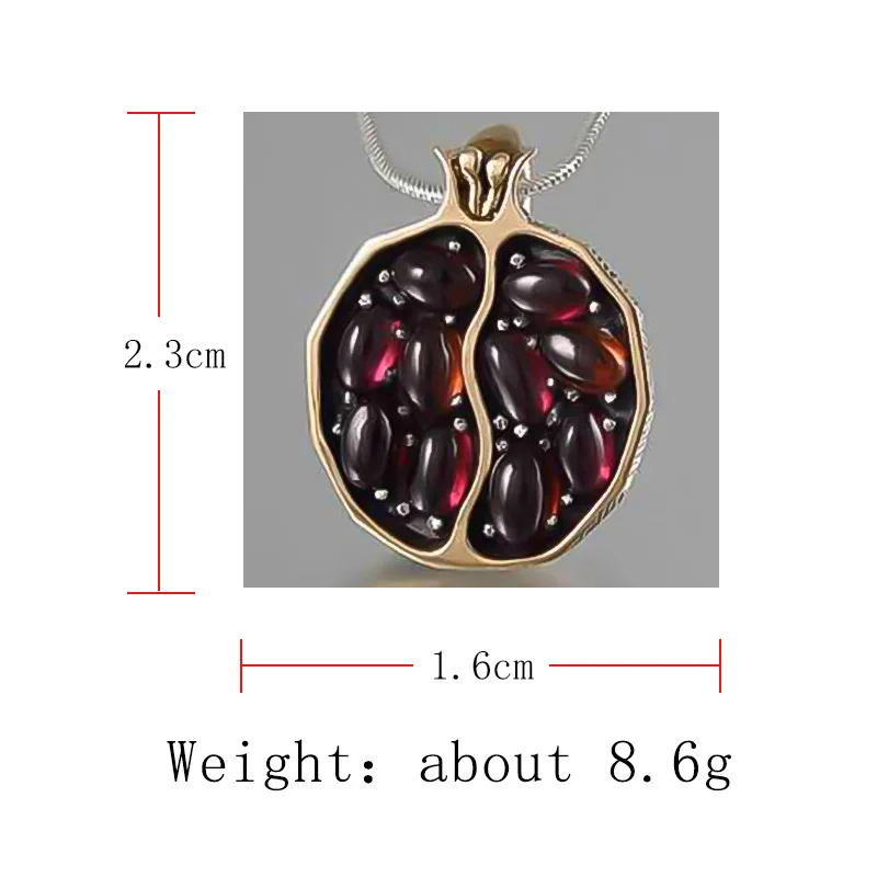 

Milangirl Pendant Pomegranate Stone Necklace Women Long Chain Crystal/Garnet Necklace Fashion Jewelry