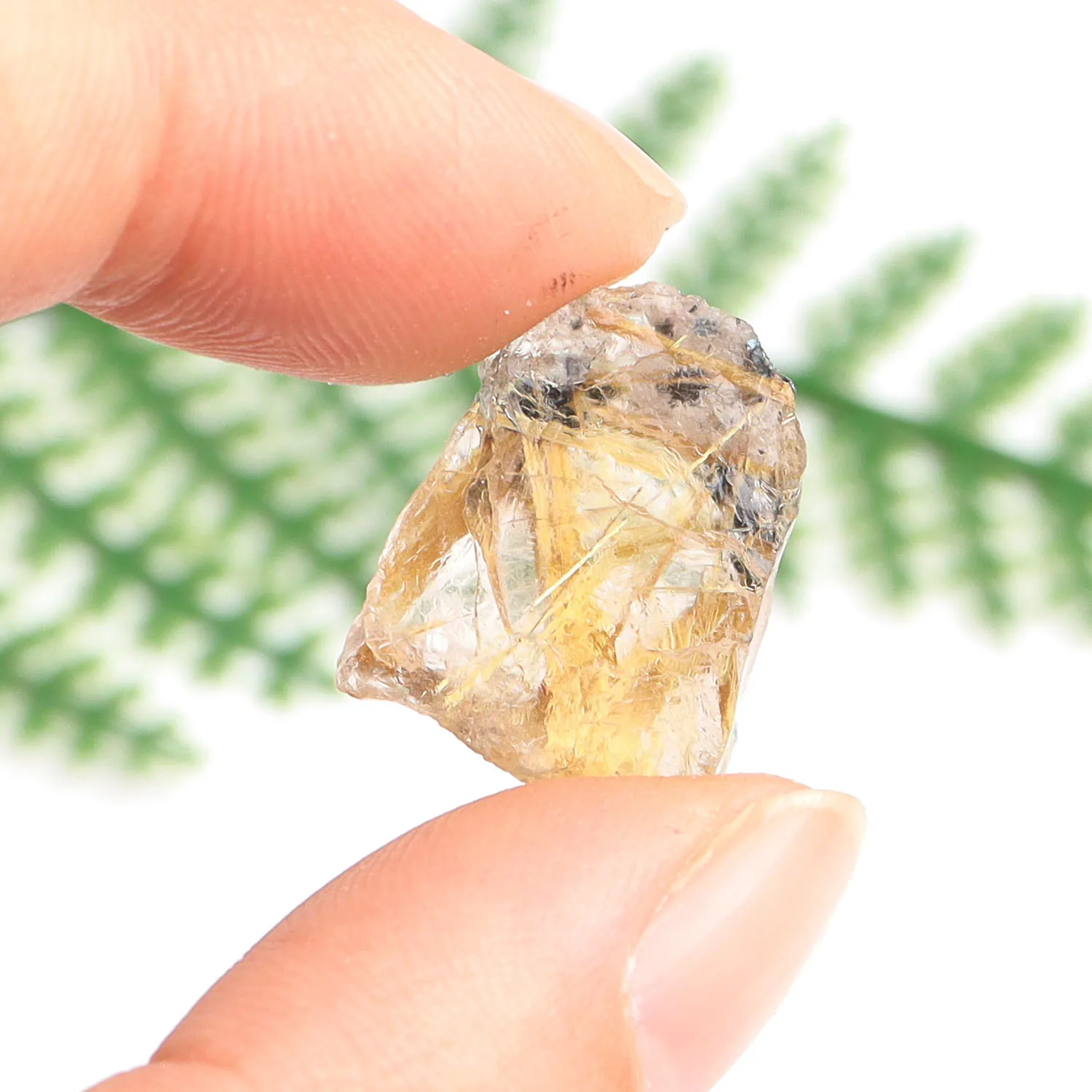 Натуральный рутилированный Кристалл 30 г золотой камень для волос минеральный